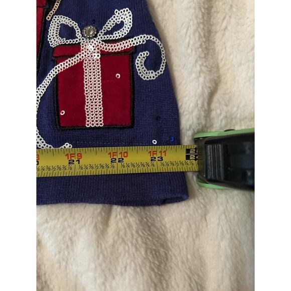 Vintage Large Berek Christmas Sweater Vest With Removable White Faux Fur Collar - Picture 8 of 11